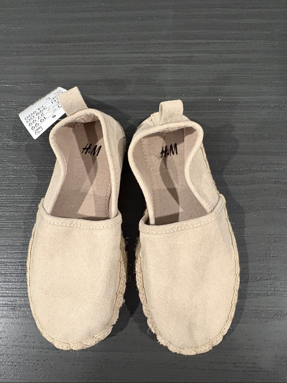 NWT H&M Tan Suede Espadrille Slip-Ons Boys Size 9C